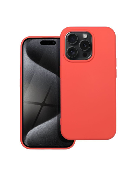 COQUE SILICONE pour IPHONE 15 PRO pêche