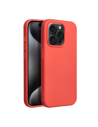 COQUE SILICONE pour IPHONE 15 PRO pêche