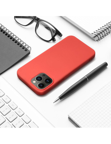 COQUE SILICONE pour IPHONE 15 PRO pêche
