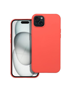COQUE SILICONE pour IPHONE 15 PLUS pêche
