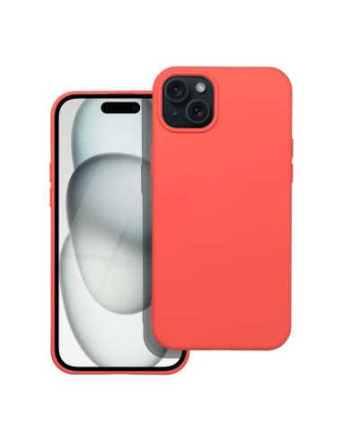 COQUE SILICONE pour IPHONE 15 PLUS pêche