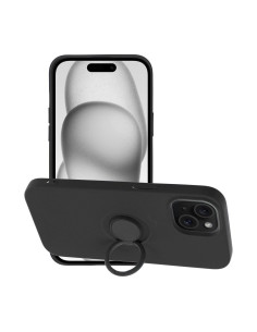 Coque SILICONE RING pour IPHONE 15 noir