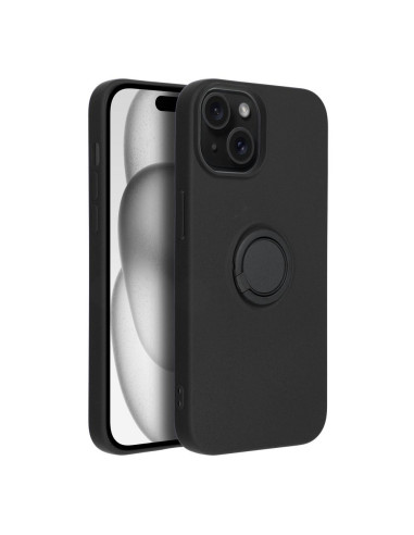 Coque SILICONE RING pour IPHONE 15 noir