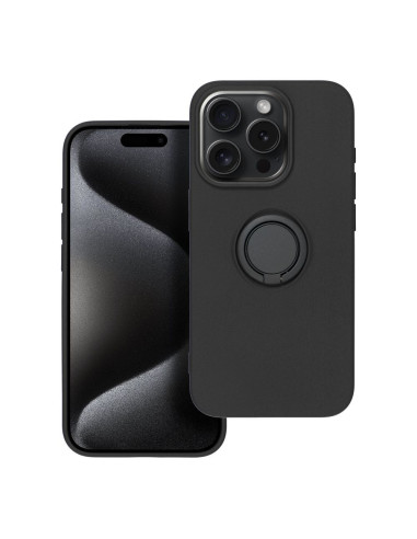 Coque SILICONE RING pour IPHONE 15 PRO noir