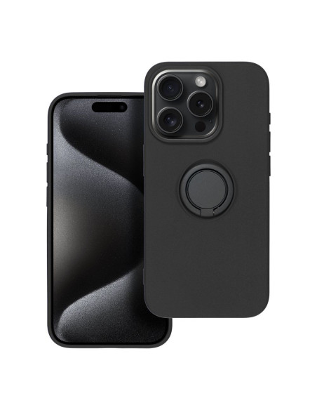 Coque SILICONE RING pour IPHONE 15 PRO noir