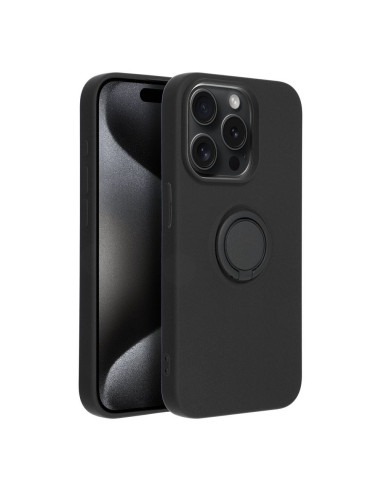 Coque SILICONE RING pour IPHONE 15 PRO noir