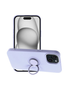 Coque SILICONE RING pour IPHONE 15 violet