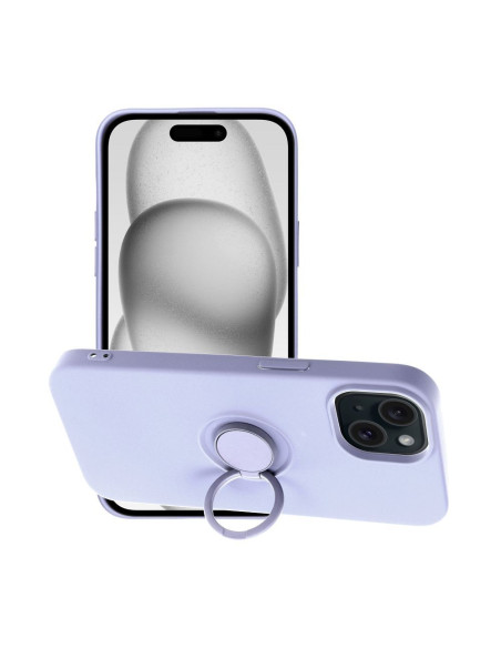 Coque SILICONE RING pour IPHONE 15 violet