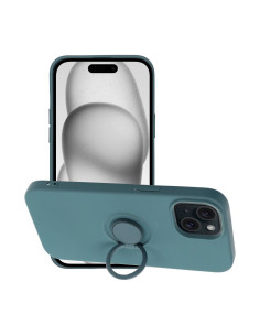 Coque SILICONE RING pour IPHONE 15 VERT