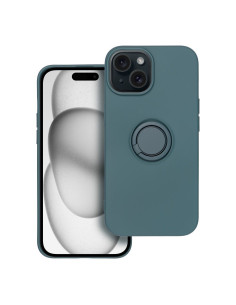 Coque SILICONE RING pour IPHONE 15 VERT 2