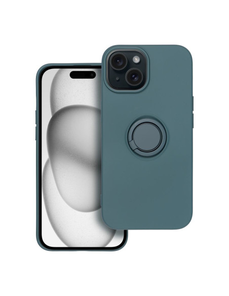 Coque SILICONE RING pour IPHONE 15 VERT