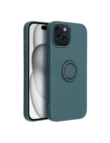 Coque SILICONE RING pour IPHONE 15 VERT