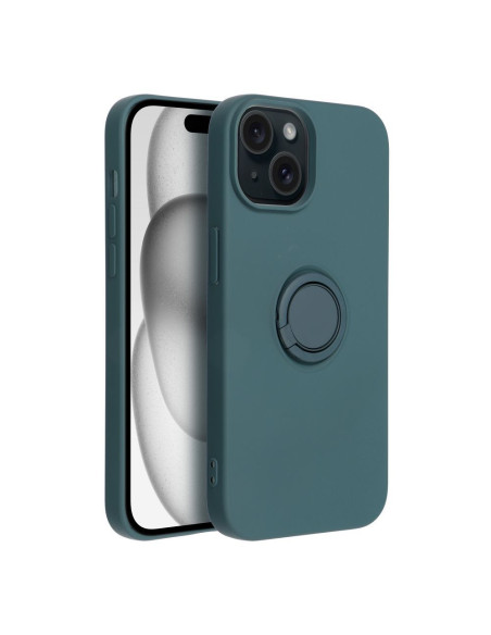 Coque SILICONE RING pour IPHONE 15 VERT