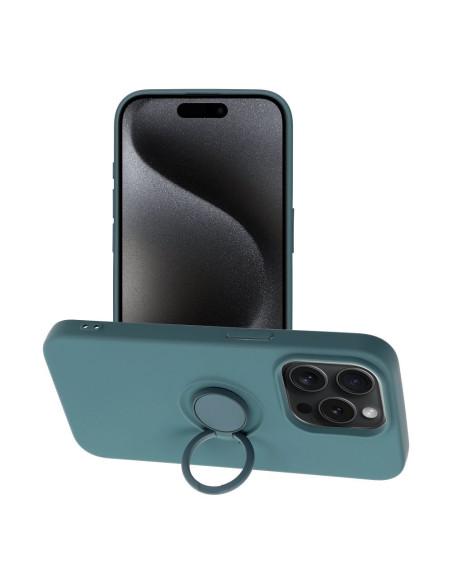 Coque SILICONE RING pour IPHONE 15 PRO vert