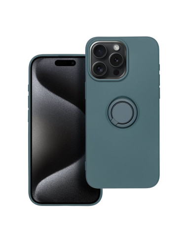Coque SILICONE RING pour IPHONE 15 PRO MAX vert