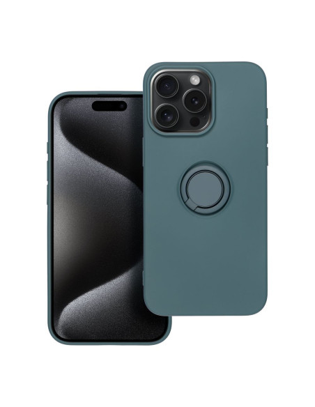 Coque SILICONE RING pour IPHONE 15 PRO MAX vert