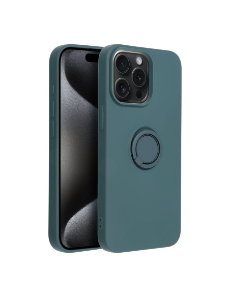 Coque SILICONE RING pour IPHONE 15 PRO MAX vert