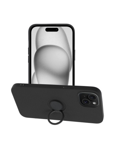 Coque SILICONE RING pour IPHONE 15 PLUS noir