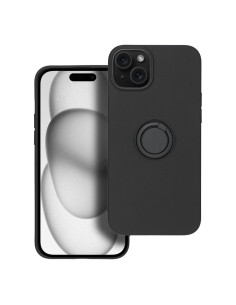 Coque SILICONE RING pour IPHONE 15 PLUS noir 2