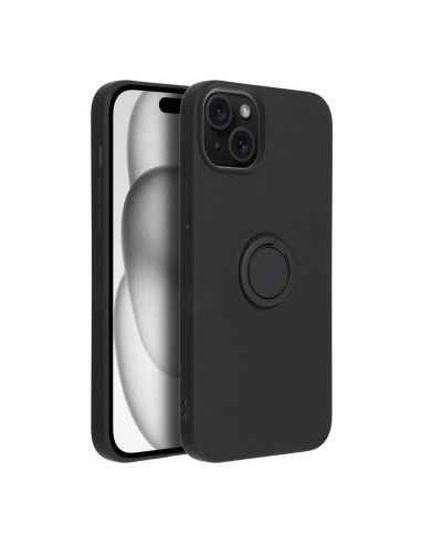 Coque SILICONE RING pour IPHONE 15 PLUS noir