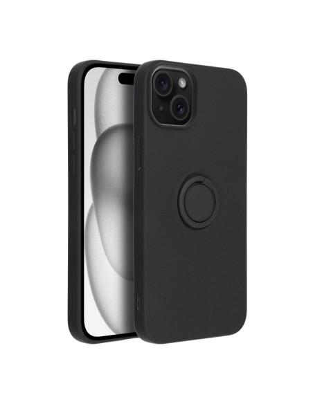 Coque SILICONE RING pour IPHONE 15 PLUS noir