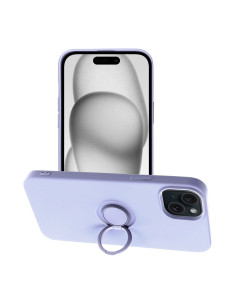 Coque SILICONE RING pour IPHONE 15 PLUS violet