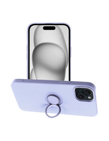 Coque SILICONE RING pour IPHONE 15 PLUS violet