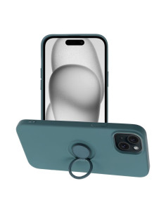 Coque SILICONE RING pour IPHONE 15 PLUS vert