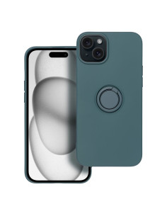 Coque SILICONE RING pour IPHONE 15 PLUS vert 2