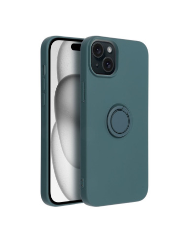 Coque SILICONE RING pour IPHONE 15 PLUS vert