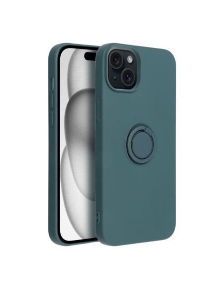 Coque SILICONE RING pour IPHONE 15 PLUS vert
