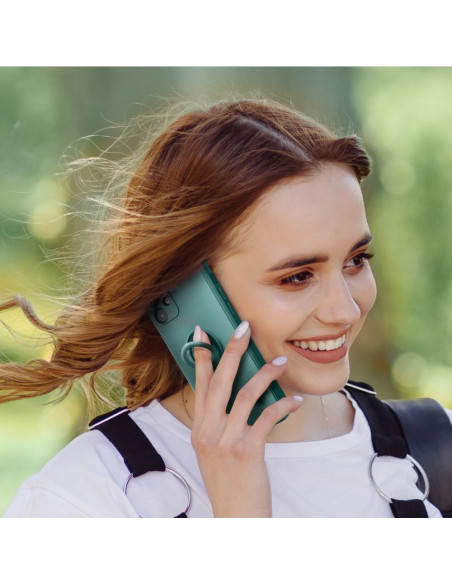 Coque SILICONE RING pour IPHONE 15 PLUS vert