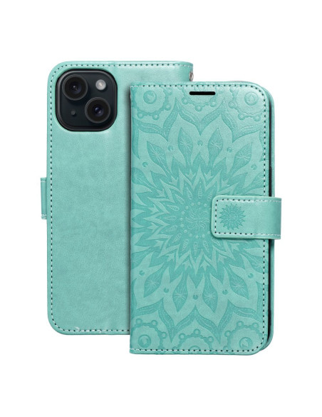 Etui MEZZO Book pour IPHONE 15 mandala vert