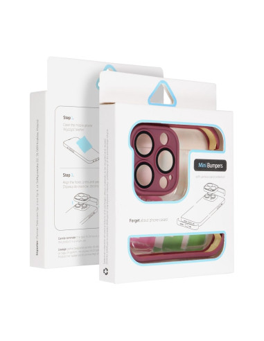 Coque MINI BUMPERS avec protection de l'îlot de la caméra pour IPHONE 15 Plus cerise