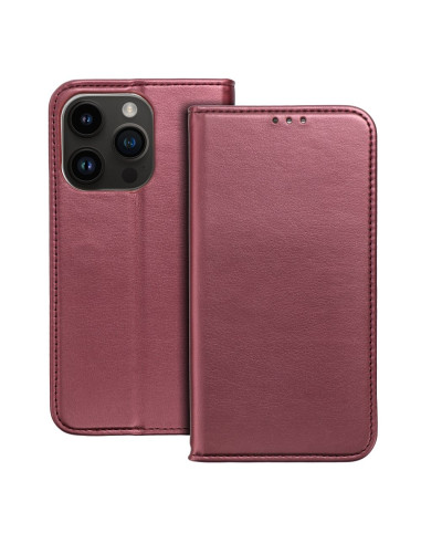 Etui Smart Magneto pour IPHONE 15 bordeaux