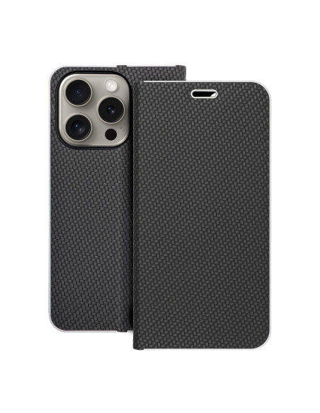 Etui LUNA Carbon pour IPHONE 15 Pro noir