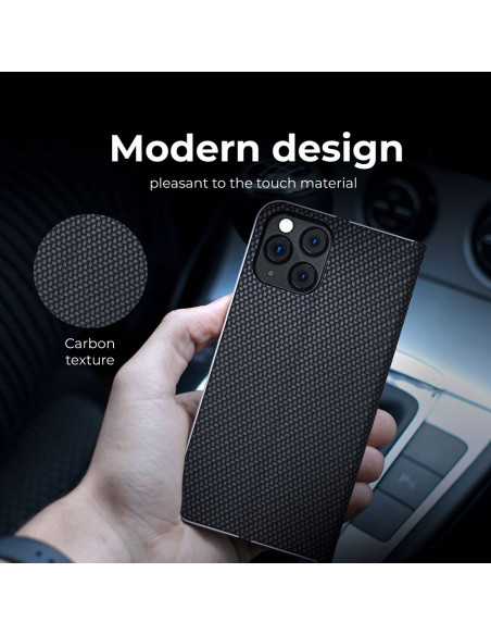 Etui LUNA Carbon pour IPHONE 15 Pro noir