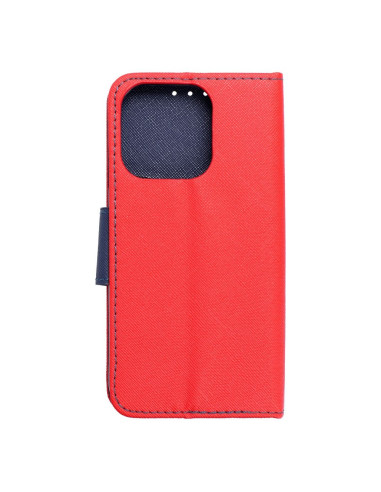 Etui Fancy Book pour IPHONE 15 PRO rouge / bleu marine
