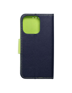 Etui Fancy Book pour IPHONE 15 PRO bleu marine / vert lime 2