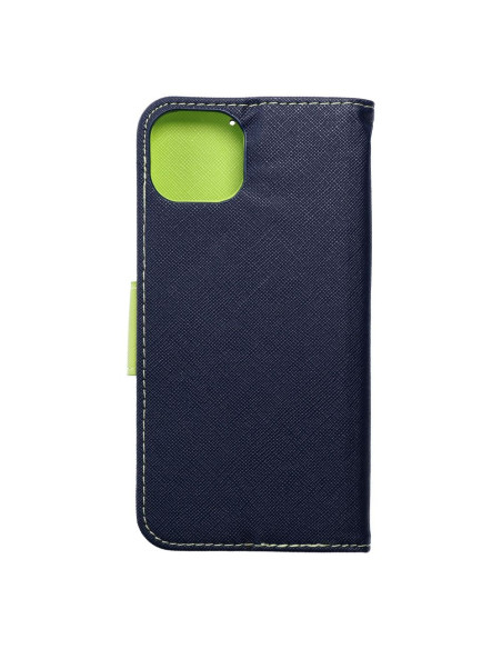 Étui pour IPHONE 15 PLUS bleu marine / vert lime