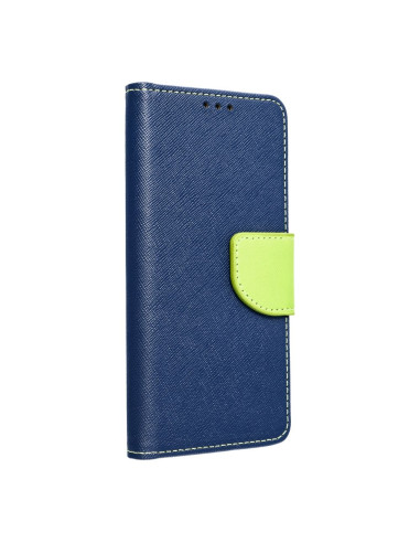 Etui pour IPHONE 15 bleu marine / vert lime