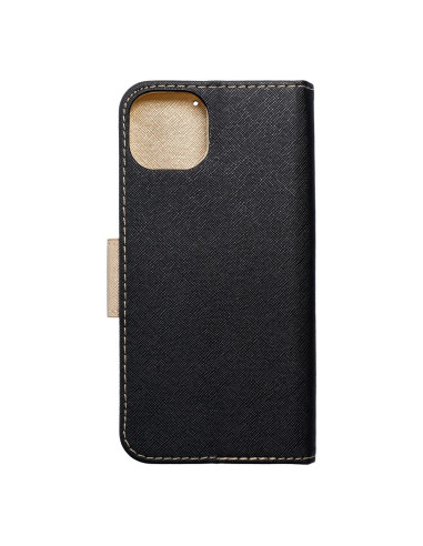 Etui Fancy Book pour IPHONE 15 PLUS noir / or