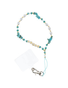 Pendentif téléphone HAPPY / longueur du cordon 44cm (22cm dans la boucle) / bracelet - bleu