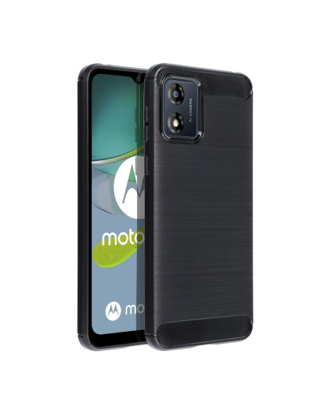 COQUE FORCELL - CARBON pour MOTOROLA E13 NOIR