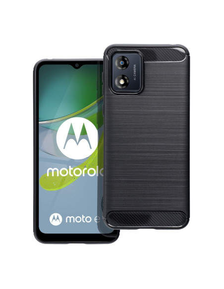 COQUE FORCELL - CARBON pour MOTOROLA E13 NOIR