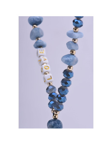 Pendentif LOVE pour téléphone / longueur du cordon 44cm (22cm dans la boucle) / bracelet - bleu