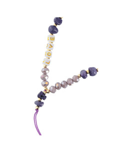 Pendentif LOVE pour téléphone / longueur du cordon 44cm (22cm en boucle) / bracelet - violet 2