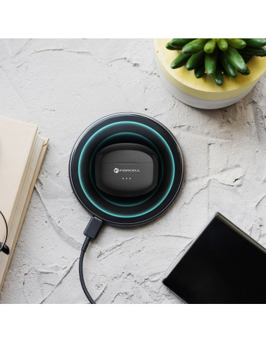 FORCELL F-AUDIO Écouteurs stéréo sans fil / bluetooth TWS CLEAR Sound noir
