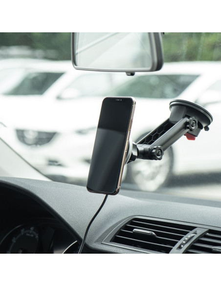FORCELL Support voiture pour tableau de bord/verre avec charge par induction compatible avec MagSafe 15W HS2