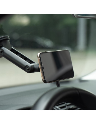 FORCELL Support voiture pour tableau de bord/verre avec charge par induction compatible avec MagSafe 15W HS2